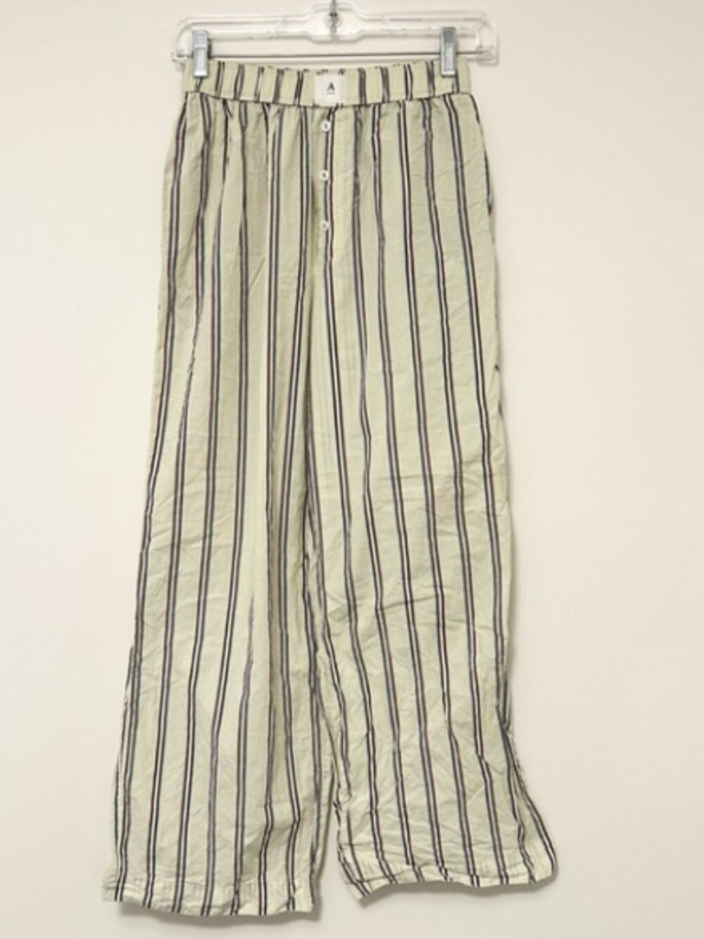 Anthropologie Light Green Striped Wren Boxer Pants